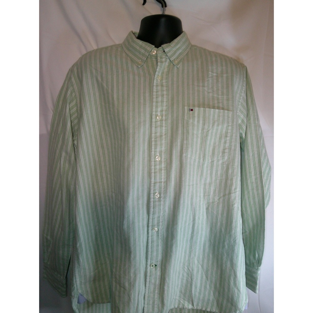 Vintage‎ Tommy Hilfiger Striped Button-Up Shirt Long Sleeve Casual Top L